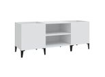 Syfax™ Mobile Porta Dischi Bianco 121X38X48 Cm In Legno Multistrato