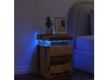 Syfax™ Comodino Con Led Legno Antico 35X39X55 Cm In Truciolato
