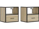 Syfax™ Comodini A Muro 2 Pz Rovere Sonoma 40X31X39,5 Cm