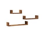 Syfax™ Mensole A Parete 3Pz Legno Antico In Legno Multistrato