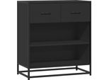Syfax™ Credenza Rovere Nera 68X35X76 Cm In Legno Multistrato