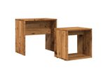 Syfax™ Tavolini Impilabili 2 Pz Legno Antico In Truciolato