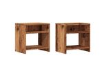Syfax™ Comodini Legno Antico 2 Pz 40X30X40 Cm In Legno Multistrato