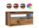 Syfax™ Mobile Porta Tv Con Led Legno Antico 75X35X40 Cm Multistrato