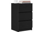 Vidaxl Comodini Con 3 Cassetti 2 Pezzi Nero 39X35X65 Cm