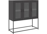 Syfax™ Credenza Nera 100,5X39X107 Cm In Acciaio Laminato A Freddo