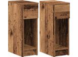 Syfax™ Comodini Con Cassetto 2 Pz In Legno Antico 20X36X60 Cm