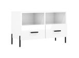 Syfax™ Mobile Porta Tv Bianco Lucido 80X36X50 Cm In Legno Multistrato