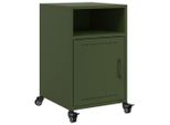 Syfax™ Comodino Verde Oliva 36X39X59 Cm In Acciaio