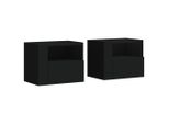 Syfax™ Comodini A Muro 2 Pz Nero 45X30X35 Cm