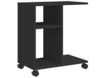 Syfax™ Tavolino Con Ruote Nero 50X30X55 Cm In Legno Multistrato