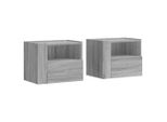 Syfax™ Comodini A Muro 2 Pz Grigio Sonoma 45X30X35 Cm