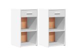 Syfax™ Comodini 2Pz Bianchi 35X34X65 Cm In Legno Multistrato