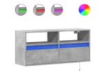 Syfax™ Mobile Tv A Parete Con Luci Led Grigio Cemento 100X31X45 Cm