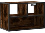 Syfax™ Mobile Tv Rovere Fumo 60X31X39,5 Cm Legno Multistrato E Metallo