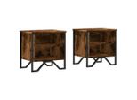 Syfax™ Comodino Rovere Fumo 2Pz 40X30X40 Cm In Truciolato