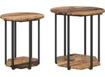 Syfax™ Set Tavolini Con Lo Scaffale 2 Pcs Marrone