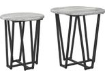 Syfax™ Set Tavolini 2 Pcs Grigio Sonoma E Nero