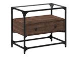 Syfax™ Mobile Tv Piano Vetro Rovere Marrone 60X35X51 Legno Multistrato