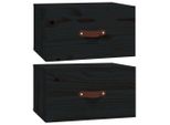 Syfax™ Comodini A Muro 2 Pz Neri 40X29,5X22 Cm