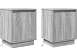 Syfax™ Armadio Da Notte 2 Pcs Grigio 39 X 34,5 X 50 Cm