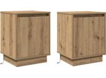 Syfax™ Armadio Da Notte 2 Pcs Rovere Artigianale 39 X 34,5 X 50 Cm
