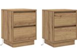 Syfax™ Armadio Da Notte 2 Pcs Rovere Artigianale 39 X 34,5 X 50 Cm