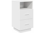 Syfax™ Comodino Con 2 Cassetti Bianco 36X36X68 Cm