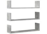 Syfax™ Mensole A Parete 3Pz Grigio Cemento 80X18X18 Cm In Truciolato