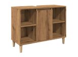 Syfax™ Mobile Da Bagno Rovere Artigianale 80X33X60Cm Legno Multistrato