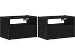 Syfax™ Comodini A Muro 2 Pz Nero 45X26X28,5 Cm