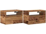 Syfax™ Comodini A Muro 2 Pz Legno Antico 45X26X28,5 Cm