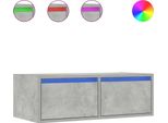 Syfax™ Mobile Porta Tv Con Luci Led Grigio Cemento 75X35,5X25 Cm