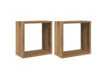 Syfax™ Mensole Parete A Cubo 2 Pz Artigianale 30X15X30 Cm Truciolato