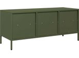 Syfax™ Mobile Tv Verde Oliva 101,5X39X43,5Cm Acciaio Laminato A Freddo