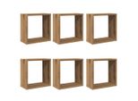Syfax™ Mensole Parete A Cubo 6 Pz Artigianale 30X15X30 Cm Truciolato