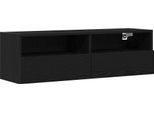 Syfax™ Mobile Tv Da Parete Rovere Nero 100 X 30 X 30 Cm