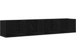 Syfax™ Scaffale Da Parete Con Lo Scaffale Rovere Nero 100 X 18 X 18 Cm