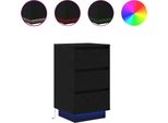 Syfax™ Comodino Con Luci Led Nero 38X34X65 Cm
