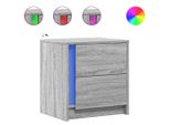 Syfax™ Comodini Con Luci Led 2Pz Grigio Sonoma In Legno Multistrato