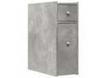 Syfax™ Armadietto Da Bagno Stretto Con Ruote Grigio Cemento Truciolato