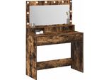 Syfax™ Tavolo Da Trucco Con Lo Scaffale Rovere Fumé 100 X 41 X 135 Cm
