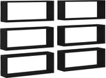 Syfax™ Scaffali Da Parete 6 Pcs Rovere Nero 60 X 15 X 23 Cm