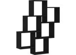 Syfax™ Scaffale Da Parete Con Lo Scaffale Rovere Nero 78 X 15 X 93 Cm