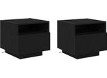 Syfax™ Armadio Da Notte Con Cassetto 2 Pcs Rovere Nero 40 X 39 X 37 Cm