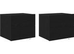 Syfax™ Armadio Da Notte Con Cassetto 2 Pcs Rovere Nero 50 X 39 X 41 Cm