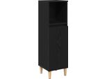 Syfax™ Mobiletto Da Bagno Con Lo Scaffale Rovere Nero 30 X 30 X 100 Cm