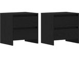 Syfax™ Armadio Da Notte 2 Pcs Rovere Nero 45 X 34 X 44,5 Cm