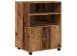 Syfax™ Mobiletto Con Ruote Legno Antico 60X48X81 Cm In Truciolato