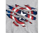 Capitan America - Felpa Con Cappuccio Per Bambini, Pullover TV22707 (116) (Nero)